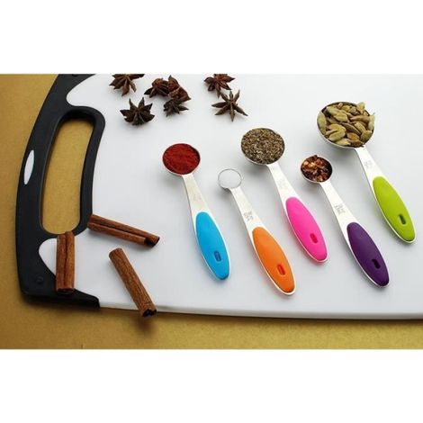 Lot de 10 en acier inoxydable Verre doseur Cuillère Tasse de mesure avec la poignée pour la cuisine en silicone cuisson pâtisserie (1/4)