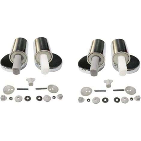 Lot de 2 Kit de remplacement pour abattant WC traditionnel et contemporain avec charnières à fermeture douce à dégagement rapide, Charnières de fixation supérieure,de (1/5)