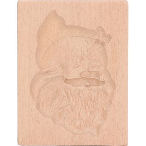 Emporte-pièce en bois sculpté, moule à biscuits en forme de Père Noël, presse à biscuits en pain d'épice, tampon à gaufrer (1/5)