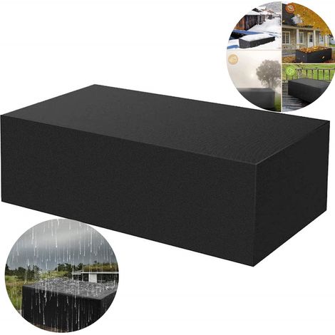 Housse imperméable en tissu Oxford 210D pour mobilier de jardin - 315 x 160 x 74 cm - Coupe-vent, anti-poussière, anti-neige, résistante aux UV - Housse imperméable pour tables et chaises de jardin - (1/5)