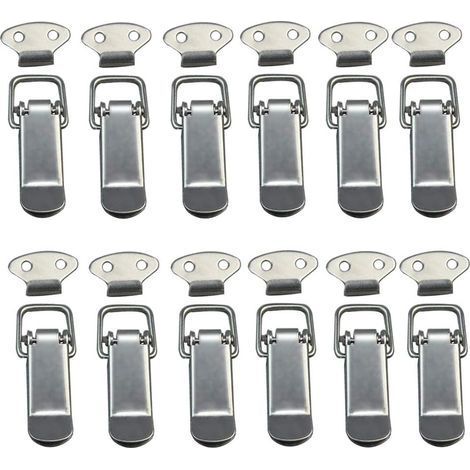 Fermeture à levier en acier inoxydable - 12 PCS loquets à ressort pour coffrets, tiroirs et armoires (1/5)