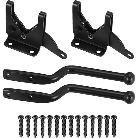 Lot de 2 verrous de portail à verrouillage automatique par levier à gravité pour porte en bois (1/5)
