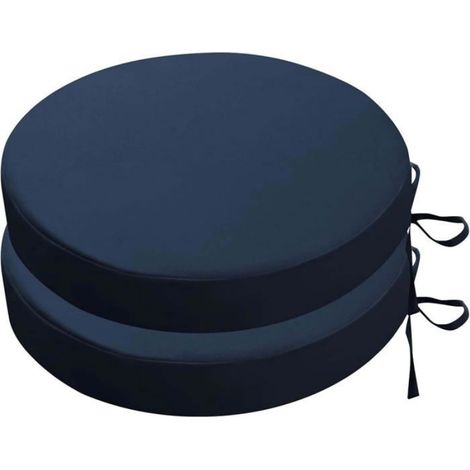 Coussin Chaise Ronde - 35 cm - Épaisseur 5 cm - Imperméable - Pour Patio Jardin - Lot de 2 (1/4)
