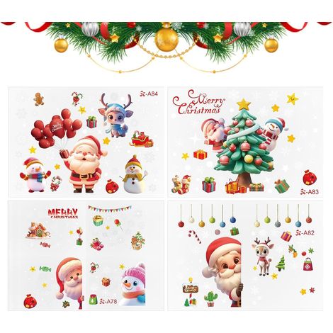 Autocollants Pour Fenêtre De Noël - 4 Pièces Décoration (1/5)