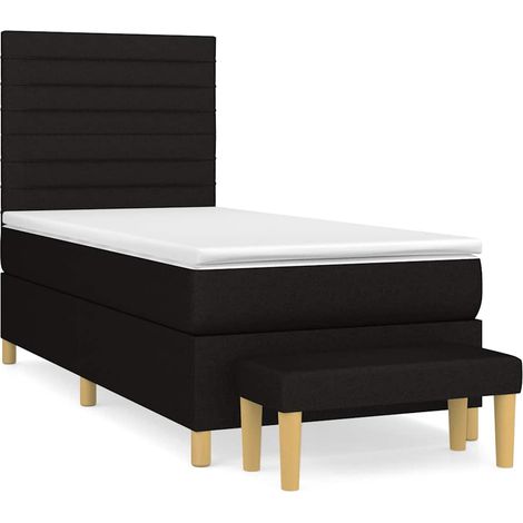 Maison Exclusive - Giroletto a Molle con Materasso Nero 90x200 cm in Tessuto