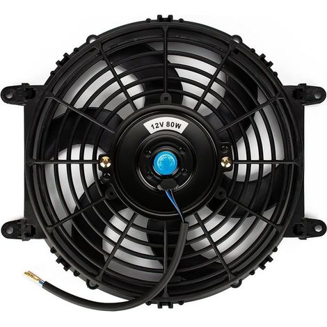 Ventola di raffreddamento elettrica universale - Ventola per radiatore 12V - Motore e pale - 80W - Kit di montaggio (25,4 cm) (1/5)