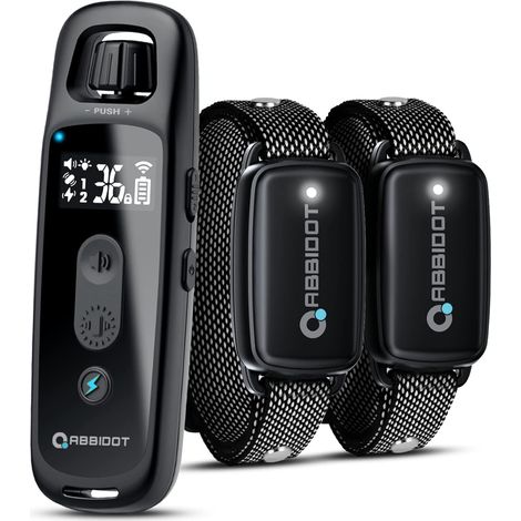 Collier de Dressage pour Chien - Veilleuse et 4 Modes de Dressage, Bip, Vibration et Stimulation, IPX7 etanche Rechargeable Collier Electrique 2 Chiens pour Petits et Grands Chiens (1/5)