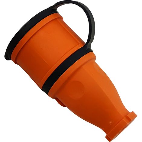 Tragbare gerade Steckdose 16A 230V 2P+Z orange Schuko (1/5)