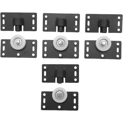 4 jeux de roulettes, galets et poulies pour portes coulissantes de placards et armoires, en nylon, pour un coulissement fluide et silencieux. (1/5)