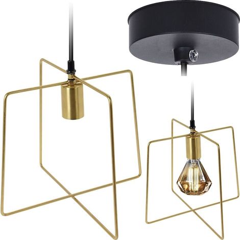 Pendelleuchte, eckig, gold, 29 cm - Home Styling Collection (1/4)