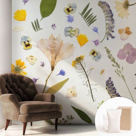 Newroom Tapete Dekorative Vliestapete mit Kleber Modern für Wohnzimmer Schlafzimmer Frühlingsblumen 250x250 cm (1/5)