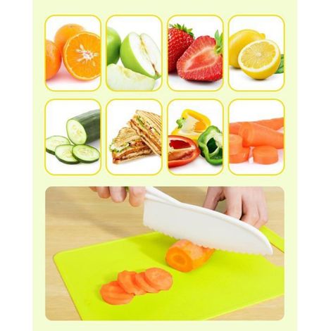 Lot de 5 Couteaux Enfant - Polypropylène - Sécurité Certifiée EN71 - Ergonomique - Cuisine et Découp CASSETTE RECHARGE POUR SEBUMET (1/5)
