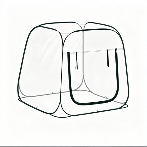 Mini serre pop-up transparente en PVC avec fermeture éclair en U, 100x100x97 cm (1/5)