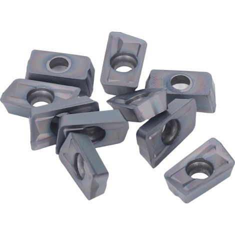 10 Plaquettes de coupe carbure revêtues TiN, fraise CNC résistante à l'usure, vitesse de coupe rapide, outil de finition pour tour, lot de 10 (1/5)