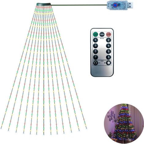 Guirlande lumineuse décorative pour arbre de noël, aménagement de jardin, cascade, fête, Camping, atmosphère, eau LED (1/4)