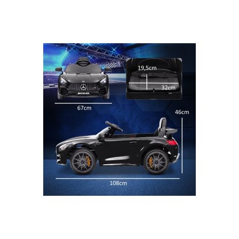 Voiture électrique pour enfants, Mercedes, 3-5 km/h, télécommande, lumière et musique, noir (1/5)