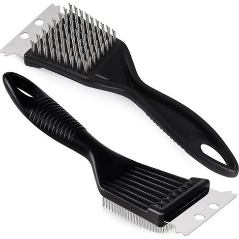 Cepillo multifuncional para barbacoa, 2 piezas, Limpiador de parrillas, Cepillo limpiador, Potente, seguro y resistente al calor (1/5)