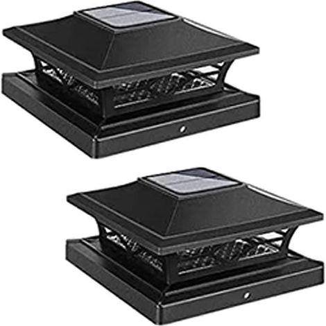 Solar-Pfostenkappenleuchten für den Außenbereich, Terrasse, Zaunpfostenleuchte, Gartendekoration, 2 Stück