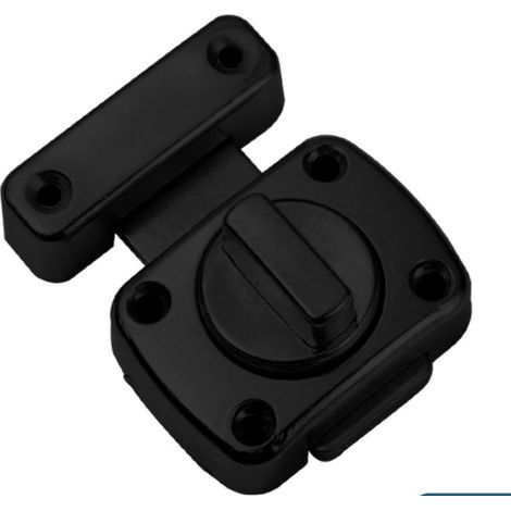 1 Pack Bathroom Toilet Latch Swivel Bolt Latch Door Lock, Zinc Alloy Material(L black) (1/5)