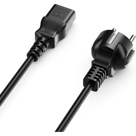 1.5m Câble Secteur Contact de Protection Type F (CEE 7/4) à Coupleur à Prise Froide Prise C13 PC Moniteur D'Ordinateur Imprimante D'Imprimante (1/4)