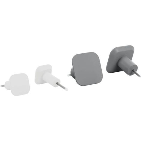 Kit de 4 crochets muraux - Gris et blanc - Installation facile - Charge maximale : 2 kg (1/3)