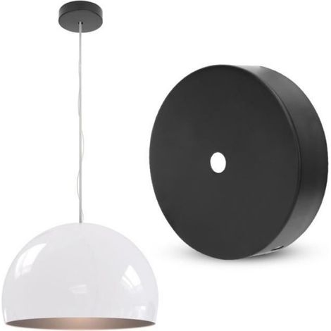 1 Support lampe, Aluminium, Rond, Noir, E27, 180 degrés, Intérieur (1/4)