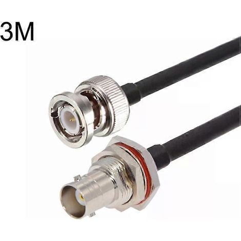 Câble adaptateur coaxial BNC - 3 m étanche BNC femelle vers mâle - (1/2)