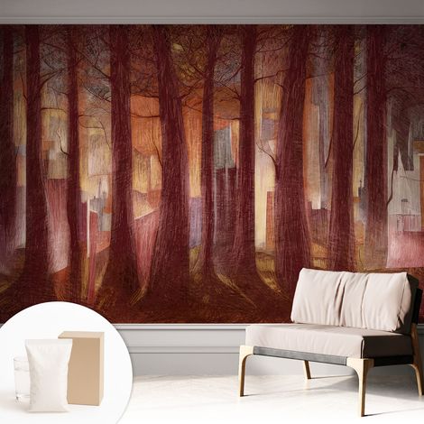 Tapete Vliestapete mit Kleber modern - Wanddeko für Küche - Klebefolie Wand - luxus Look Geheimnisvolle Landschaft 312x219 cm (1/5)