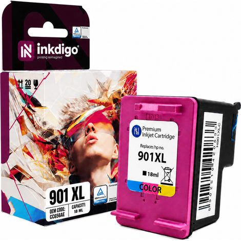Inkdigo 901XL Tinte kompatibel mit HP OfficeJet 4500 J4524 4500Wireless TÜV-zertifiziert (1/5)