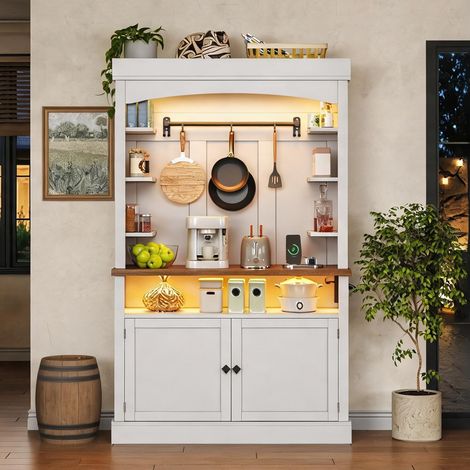 Buffet coloris blanc en MDF 106 x 43 x 183 cm (1/5)