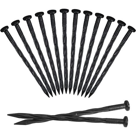 Clous Bordure de Gazon,tuteur Tomate, 25Pièces Piquets d'ancrage de Jardin en Plastique Clou de Sol pour Tente Piquets de Jardin en Spirale pour Bordure de Pavé Gazon Artificiel(8 Pouces 25 pièces)