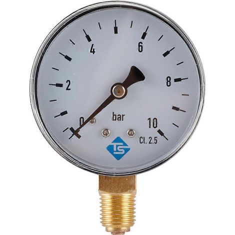 Manomètre 60 mm 010 bar, cadran de pression d'eau pour filtre de piscine, hydraulique 1/4 NPT (1/5)
