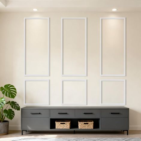 Ensemble de plaques murales autocollantes,137×61 cm Peeling and Stick, Panneaux de Wainscoting,3ensembles-3 en haut 3 en bas,Installation simple,Für Büro Schlafzimmer Wohnzimmer (1/5)