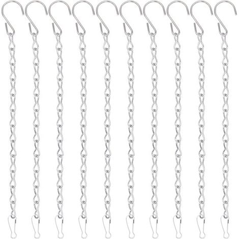 10er Packung 50 cm lange Hängeketten für Gartenpflanzen, z. B. zum Aufhängen von Vogelfutterhäuschen, Werbetafeln, Kreidetafeln, Körben, Pflanzge (1/5)