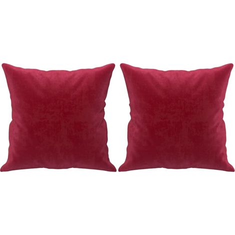 2 Coussins décoratifs Rouge 40 x 40 cm En Velours. Idéal Salon, Sofa et Canapé (1/5)