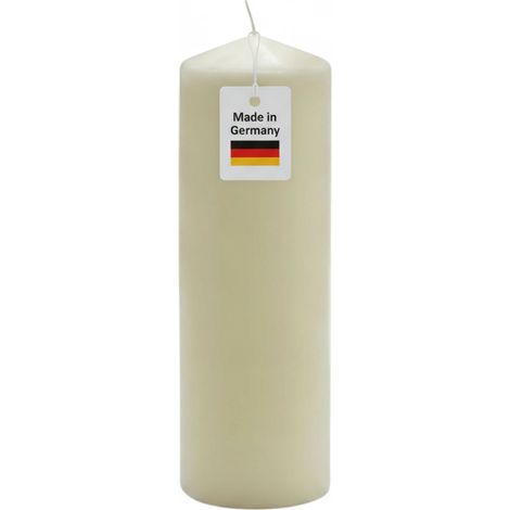 XL Laternen Kerze hellelfenbein unparfümiert - H 30 cm - Große Stumpenkerze mit 130 Stunden Brenndauer