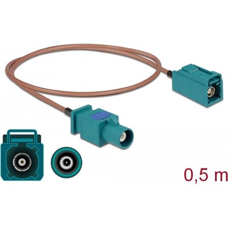 Delock Cable de antena de macho FAKRA Z  hembra FAKRA Z RG-316 0,5 m