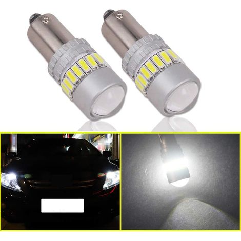 BAX9S H6W LED Bulbs White 6000K 12V – 24V Canbus Error Free with Projector for Car Interior Backup Lights (1/5)