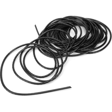 Câble spiralé enrouleur souple, organiseur de fils noir 18mm x 2,7m pour gestion de câblage informatique et serveur (1/5)