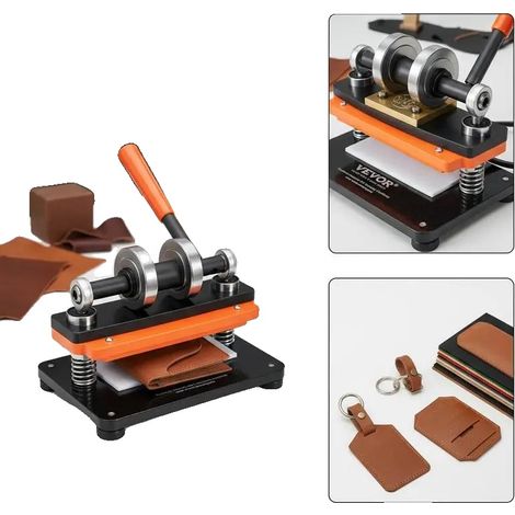 Machine de découpe de cuir, 18 x 10 cm, fonctionnement manuel, force de découpe maximale de 1,5 tonne, compatible avec le cuir et le PVC, robuste (1/5)