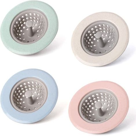 Filtre en silicone en 4 pièces pour évier de cuisine, grande taille avec un large diamètre latéral (11,4 cm) (1/5)