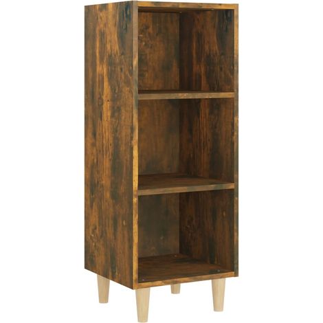 Buffet Commode Armoire Luxueux, pour Salon Chambre Entrée Cuisine, Chêne fumé 34,5x32,5x90 cm Bois d'ingénierie OIB1292E (1/5)