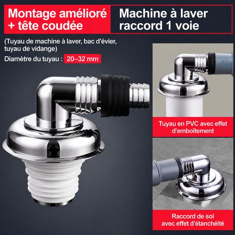 Coude électroplaqué peut être raccordé au tuyau d'évacuation de machine à laver 1 × 1 × 1 cm raccord siphon sol anti-odeur – Livraison gratuite