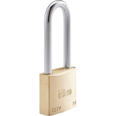 10 x ISEO P700 LUCCHETTO CITY ARCO LUNGO 30MM OTTONE