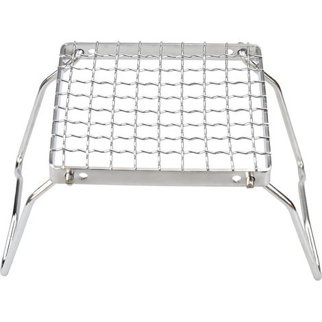 Barbecue de camping avec pieds pliables - acier inoxydable 304 - idéal pour la randonnée, le camping, les pique-niques, les voyages et la pêche. Sac de transport inclus. (1/5)