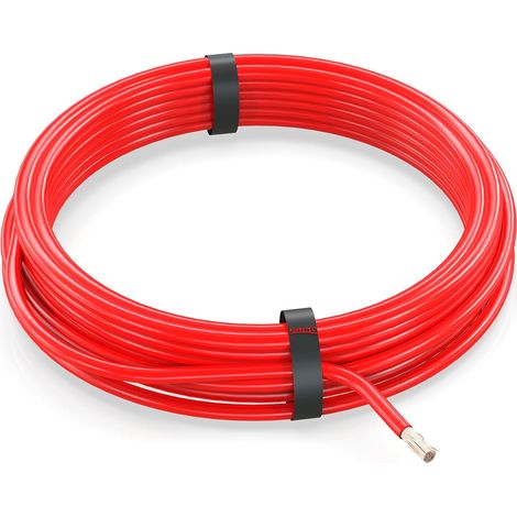 Câble unipolaire 4,0 mm² FLRY-B Fil Électrique en Anneau: 5m, Rouge (1/5)