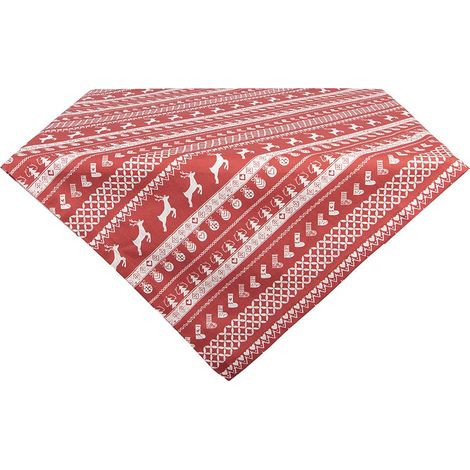 Nappe de Table Carrée en Coton Rouge 100 x 100 cm pour Cuisine et Salle à Manger - PANGIVO (1/5)
