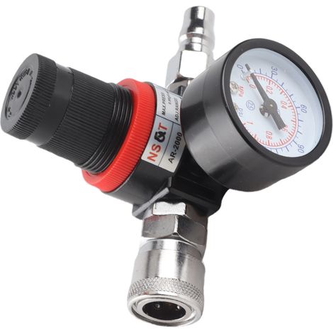 Régulateur de pression, régulateur d'air durable 1/4" avec connecteur mâle femelle pour pistolet pulvérisateur (1/5)