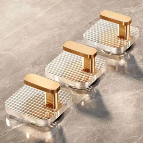 10 Pieces Adhesive Wall Hook Gold Acrylic Wall Hanger No Drilling Multifunctional Wall Adhesive Hooks Self-Adhesive Hook Towel Hanger for Bathroom and Kitchen (1/4)