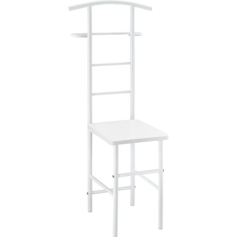 Perchero valet con percha y pantalonero MDF metal 107 cm blanco 030006283